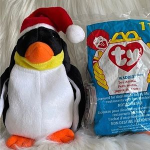 TY Beanie Babies ZERO the Penguin & WADDLE The Teaenie Babie